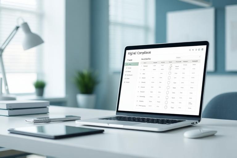 Compliance-Dashboard auf Laptop