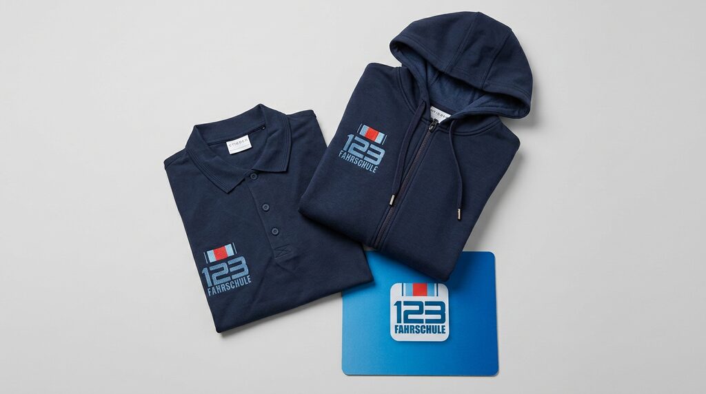 123fahrschule Merchandise: Hoodie, Polohemd und Mousepad